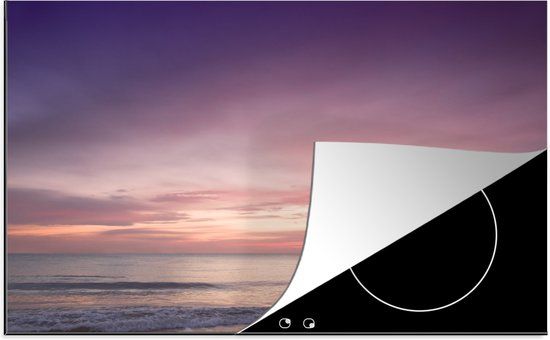 KitchenYeah® Inductie beschermer 77x51 cm - Lucht - Paars - Zee - Inductie kookplaat accessoire