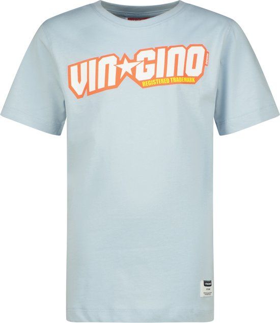Vingino Basic-logo Jongens T-shirt - Faded blue