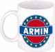Bellatio Decorations - Armin voornaam - koffiemok - beker - wit/blauw - 300 ml