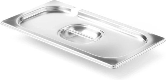 HENDI Deksel voor GN containers – lepeluitsparing – roestvrij staal – 325x176 mm