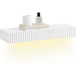 SoBuy Étagère murale suspendue avec tiroir - Blanche - 60 x 20 x 8 cm - Capteur de mouvement LED