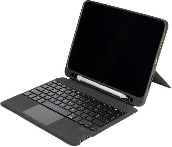 Tucano Tasto Toetsenbord Hoesje US-indeling iPad (10th gen/A16) – Ultra-beschermend met Draadloos Toetsenbord en Trackpad – Verstelbare Stand met Interne Vak voor Apple Pencil – Militaire Standaard Bescherming - Zwart