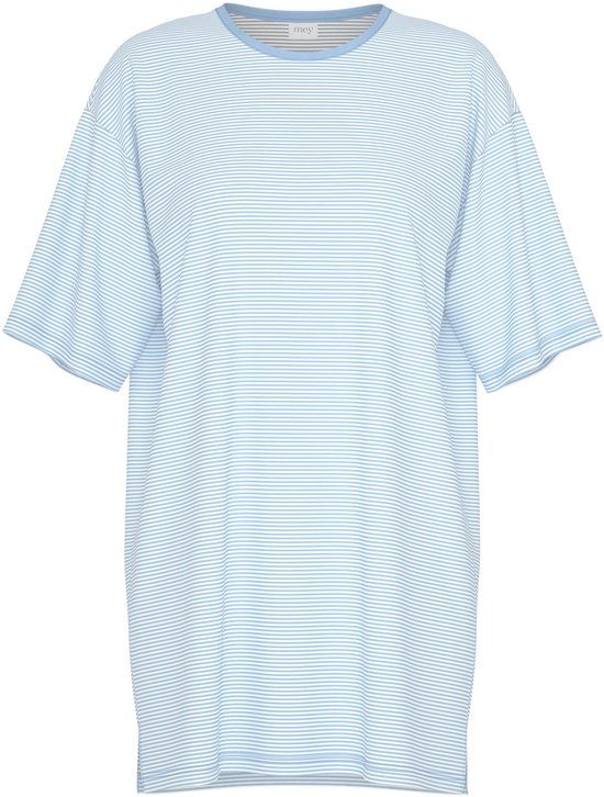 Mey Bigshirt Serie Simple Stripes Dames Korte Mouw Alice Blue Gestreept Katoen 3XL
