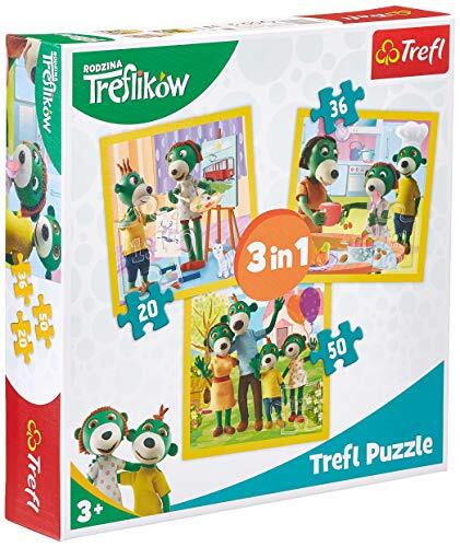 Trefl Puzzel, De Treflik Familie, 20-50 elementen, 3 Sets, Samen is plezier, voor kinderen vanaf 3 jaar