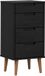 vidaXL Ladekast MOLDE Zwart 40 x 35 x 82 cm Massief grenenhout