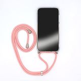 Transparante Samsung Transparante beschermhoes voor Samsung Galaxy S21FE / S21 FE met omhangband/schouderriem, telefoonband, roze