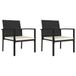 VidaXL Tuinstoelen 2 stuks Polyrattan Zwart/Crème
