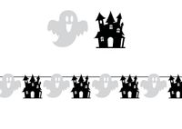 FIESTAS GUIRCA Spookslinger en kastelen (300 cm), Halloween- en themafeesten, ideaal voor feesten en evenementen, decoratieve accessoires, zwart en wit
