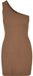 Urban Classics Rib One Shoulder Korte jurk 4XL Bruin