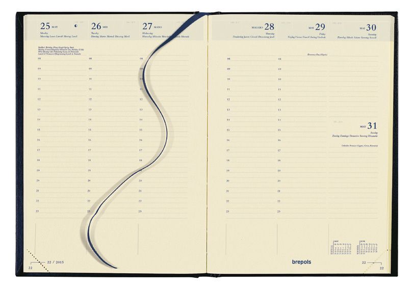 Brepols Bretime 16M Lima Weekly Appointment Book - Black - Hardcover