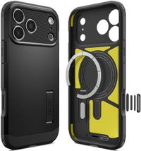 Spigen Tough Armor T MagFit - Hoesje Geschikt voor Apple iPhone 17 Pro - Compatibel met MagSafe - Back Cover met Standaard - Zwart