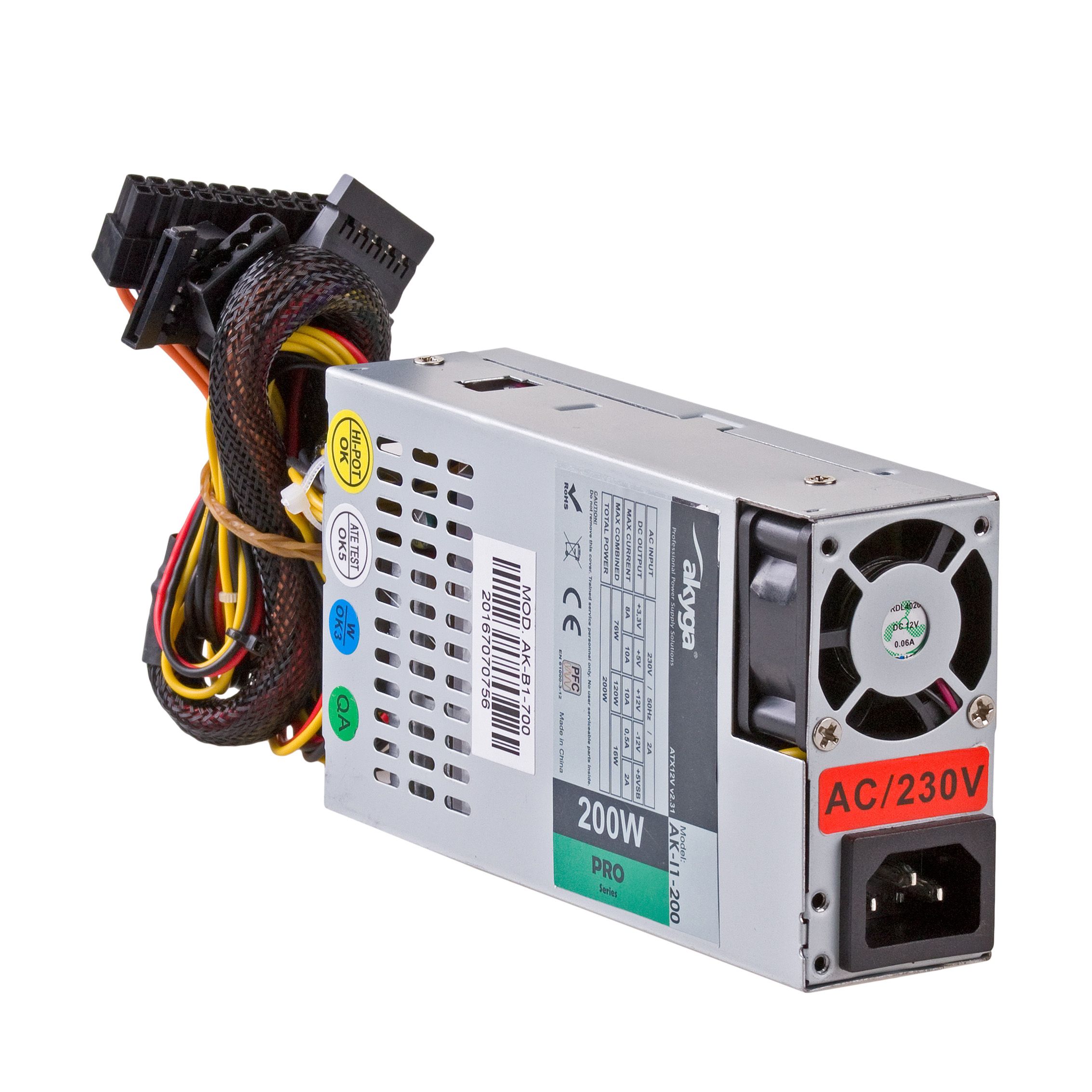 Akyga AK-I1-200 PC Voeding - Grijs