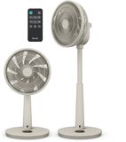 Duux Whisper 3 Statiefventilator - Zuinige Ventilator met 26 snelheden, Timer en Nachtmodus - In hoogte verstelbaar (73-95cm) - Horizontale + verticale oscillatie - Greige