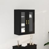 vidaXL Wandkast Zwart Eiken Bewerkt hout 69,5 x 34 x 90 cm