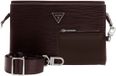 GUESS Milano Crossbody Top Zip Dark Brown schoudertas