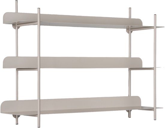 Present Time Wanddecoratie Riqueza Tres - Warmgrijs - 60x16x42cm - Modern