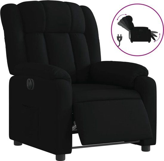 vidaXL Fauteuil verstelbaar elektrisch stof zwart