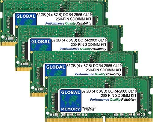GLOBAL MEMORY 32 GB (4 x 8 GB) DDR4 2666 MHz Laptop Memory Ram Kit