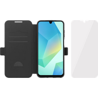BlueBuilt Samsung Galaxy A17 Book Case Leer Zwart + Screenprotector Glas