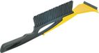 Prosperplast IJskrabber 2 in 1 - met rubberen trekker en borstel - raamkrabber - geel - kunststof - 9 x 40 cm - Ruitenkrabber