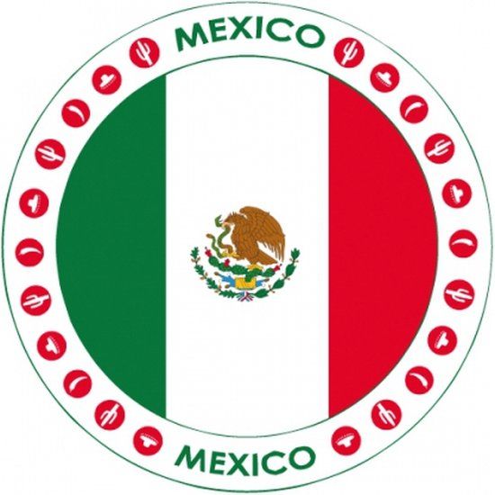 50x Bierviltjes Mexico thema print - Onderzetters Mexicaanse vlag - Bellatio Decorations