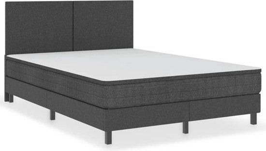 vidaXL Boxspringframe stof grijs 140x200 cm