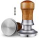 Ceelatti Tamper 51 mm, 30 lbs tamper à pression calibrée, tamper à ressort pour porte-filtre DeLonghi 51 mm, manche en bois de noyer, base en acier inoxydable 304, argent