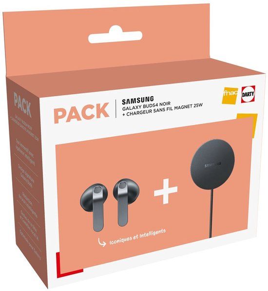 Samsung Galaxy Buds4 Noir True Wireless Earbuds met ANC en Qi2 Oplaadpad