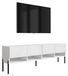 3E 3xE living.com 3xE living TV-meubel met geribbelde voorpanelen, matwit, en rechte, zwarte poten
