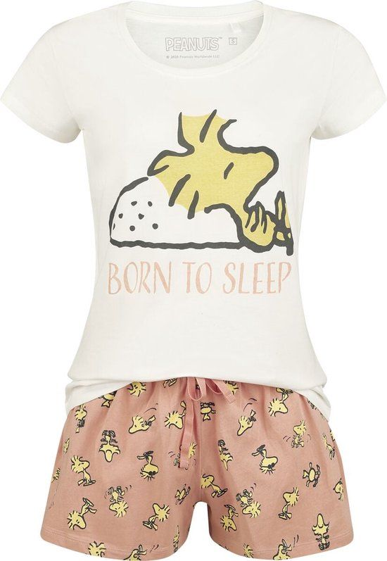 Peanuts Woodstoc - Born to Sleep Pyjama meerkleurig Katoen - Dames - XXL