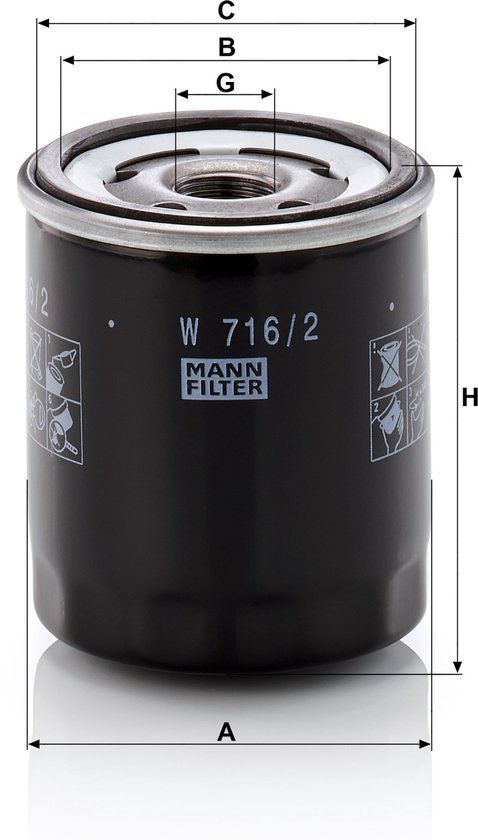MANN-FILTER Oliefilter W 716/2