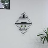 Stijlvolle [Brand] Stijlvolle zwarte wandplank, 66 cm x 9 cm x 51 cm, duurzaam 100% metalen frame, perfect voor moderne woondecoratie en organisatieruimtes