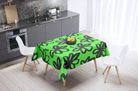 Bonamaison Tafelkleed, Anti-Mold, Sneldrogend, Waterdicht, 100% Polyester Tafellaken, Neon groene rook, 140 x 140 Cm