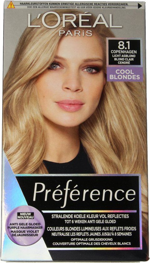 L'Oréal Paris Préférence Cool Blondes 8.1 Licht Asblond - Permanente Haarkleuring