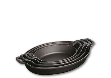 Staub Stapelbaar bord, ovaal - zwart