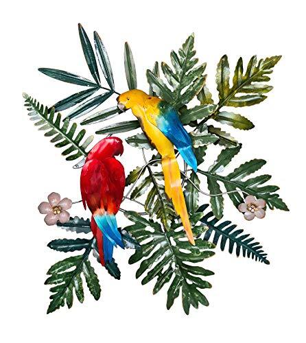 abc HOME living Wanddecoratie papegaai, metaal, meerkleurig, ca. 11 cm D x 75 cm B x 65 cm H