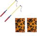 Merkloos Set van 2x stuks treklampion 16 x 22 cm pompoenen met lampionstokjes - Halloween trick or treat lampionnen versiering