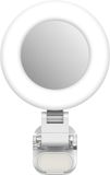 Telesin Mini Selfie Ringlamp met klem voor smartphone - Wit