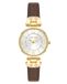 Anne Klein Leren dameshorloge, 10/9442CHHY, Goud/Bruin, Jurk