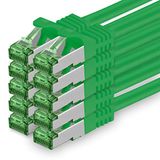 1aTTack.de 1,5 m Cat.7 netwerkkabel 10 stuks Cat7 patchkabel LAN-kabel Ethernet RJ45 10 Gbit/s (alle internetsnelheden) Groen 1,5 meter