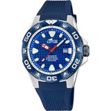 Lotus 18927/B Heren Polshorloge Blauw Staal Siliconen Saffierglas 20 ATM