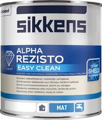 Sikkens Alpha Rezisto Easy Clean Muurverf - 10 liter - Mat - Wit - Op kleur gemengd