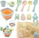 Merkloos Jouets de sable 11 pièces - Seau pliable - Jouets de plage en silicone - Multicolore