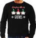 Bellatio Decorations foute kersttrui/sweater heren - Kerst kabouter/gnoom - zwart - Gnomies XXL