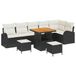 vidaXL Tuinbank Set 9-st 8-Aantal zitplaatsen Zwart en Crème
