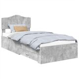 vidaXL Bedframe met lade Beton Grijs 70 x 190 cm Bewerkt hout
