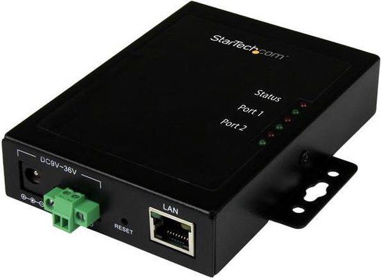 StarTech.com 2-Poorts Seriële Server - RS232 naar IP Ethernet - Zwart