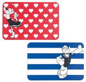 Excelsa Olivia & Popeye Set van 2 placemats, rood en blauw, 43 x 29 cm, 2 stuks