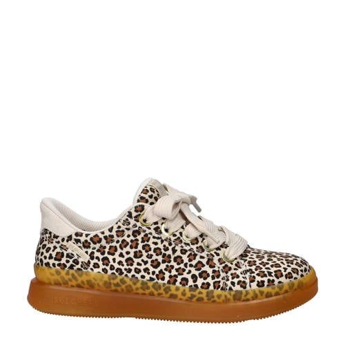 Skechers Hands Free Slip-Ins Courtside sneakers met panterprint beige/zwart
