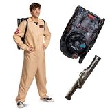 Disguise Ghostbusters kostuum outfit voor volwassenen, officiële deluxe ghostbuster jumpsuit, Zoals getoond, Size Extra Large (50-52)